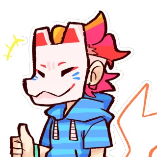 👍 8b0ca7b2 sticker, cartoon, character, thumb up, mascot, illustration telegram sticker