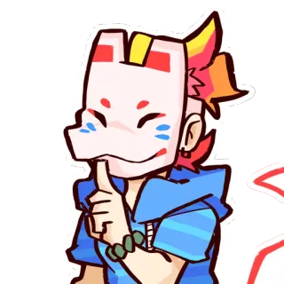 🤫 e8c174e7 cartoon, mask, character, anime, portrait telegram sticker
