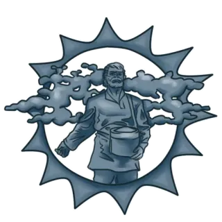 😁 c36e4dcc man, statue, clouds, person, art, drawing telegram sticker