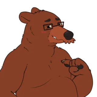 👈 8f66b332 熊, 动物, 卡通, 眼镜, 可爱, 毛茸茸 telegram sticker