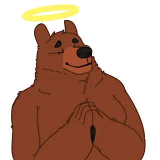 🙏 ca261a81 熊, 光环, 动物, 可爱, 卡通 telegram sticker