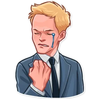 😢 0078c600 crying, suit, businessman, tear, frustration telegram sticker