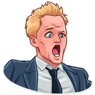 😨 d464fe3e Barney Stinson How I Met Your Mother Barney Stinson, How I Met Your Mother, shocked, surprise, expression, tv show, comedy telegram sticker