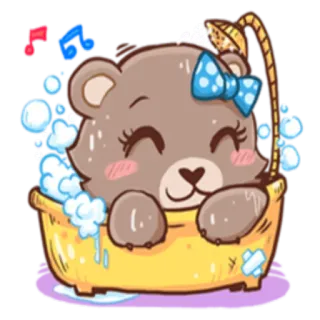 🛁 20826d23 Bär, Bad, Blasen, niedlich, Cartoon, Tier, Dusche, kawaii telegram sticker