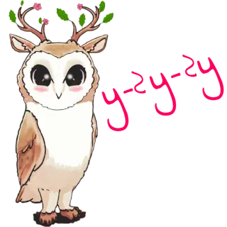 🦉 6ef57949 burung hantu, rusa, hibrida, hewan, lucu, tanduk, floral, stiker telegram sticker