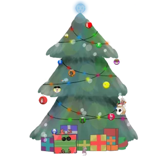 🦉 de6480c6 Natal, Pohon Natal, Liburan, Hadiah, Dekorasi, Meriah telegram sticker