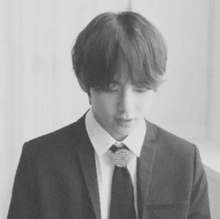 ➿ 45e57d27 V человек, мужчина, костюм, черно-белый, певец whatsapp sticker