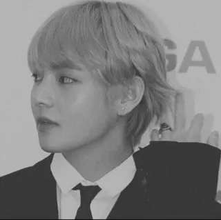 ➿ 5d7dc1ba V v, bts, k-pop, певец, айдол, портрет whatsapp sticker