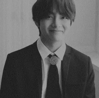 ☕️ 645687b6 мужчина, костюм, галстук, портрет, черно-белый whatsapp sticker