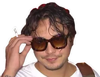 😎 5e0af247 男人, 太阳镜, 香烟, 人, 吸烟 telegram sticker