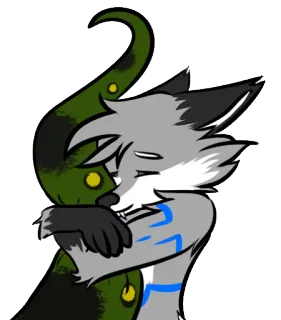 😌 146d51ad raposa, abraçando, fofo, antro, animal, carinho, peludo whatsapp sticker