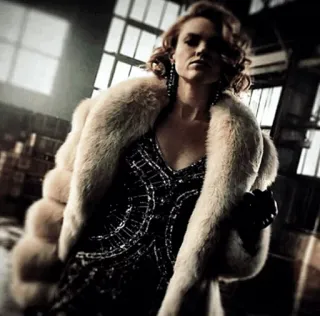 ❤️ a976b9a5 mujer, abrigo de piel, vestido, glamour, vintage, moda, estilo telegram sticker