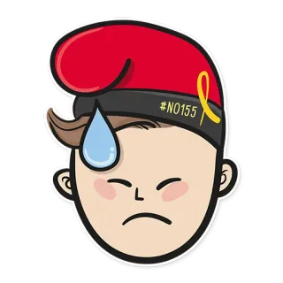 😓 eb534ad4 #NO155 表情符号, 插图, 卡通, 脸, 汗 whatsapp sticker