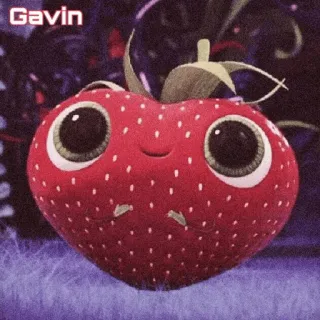 🌸 74807921 Gavin สตรอเบอร์รี่, น่ารัก, การ์ตูน, ผลไม้ whatsapp sticker