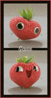 🍓 b1541081 Gavin สตรอว์เบอร์รี, ผลไม้, น่ารัก, ตัวละคร, อาหาร whatsapp sticker