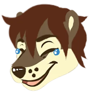 😂 9f0057b7 furry, animal, feliz, marrón, dibujos animados whatsapp sticker