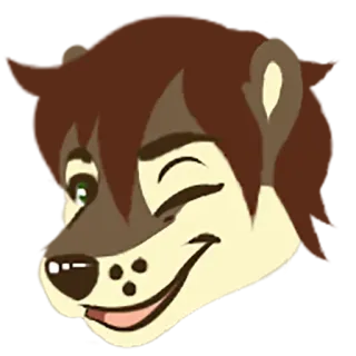 😉 aec451ef Furry, Animal, Dibujo animado, Antropomorfo, Personaje, Cabeza, Guiño whatsapp sticker