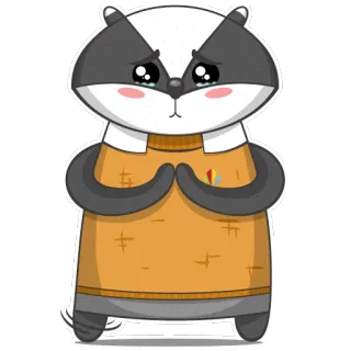 😳 4b81a9ff แบดเจอร์, น่ารัก, เศร้า, สัตว์ในการ์ตูน, ร้องไห้, คาวาอิ, สัตว์, สติกเกอร์ telegram sticker