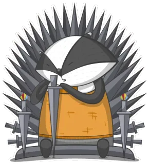 ❄ e9d97f6c Game of Thrones แบดเจอร์, บัลลังก์เหล็ก, สัตว์, การ์ตูน, เกมออฟโทรน telegram sticker