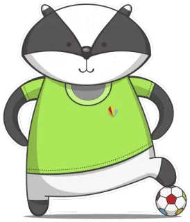 ⚽ f1b4dd09 แบดเจอร์, ฟุตบอล, สัตว์, การ์ตูน, สติกเกอร์, กีฬา, ลูกบอล, น่ารัก telegram sticker