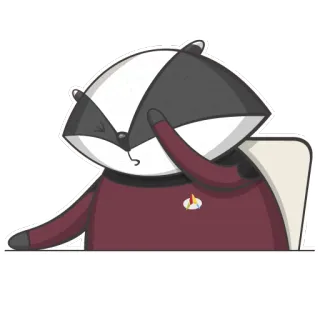 😔 fddcf162 Star Trek แบดเจอร์, สตาร์ เทรค, เอามือกุมหน้า, อาย, รายการทีวี, มีม telegram sticker