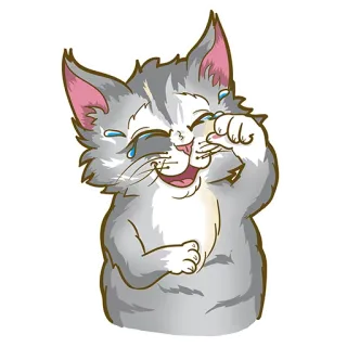 😂 7c68eee6 Katze, weinen, lachen, glücklich, Emotion, Sticker telegram sticker