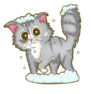 😳 f8442ec0 Katze, Kätzchen, süß, Tier, Haustier, entzückend, Seifenblasen telegram sticker