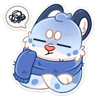 🤯 a710fa7f cartoon, cute, animal, cat, thinking, confused, kawaii, sticker telegram sticker