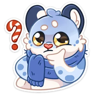 🤔 caa556cf animal, cartoon, cute, winter, scarf, question, adorable telegram sticker