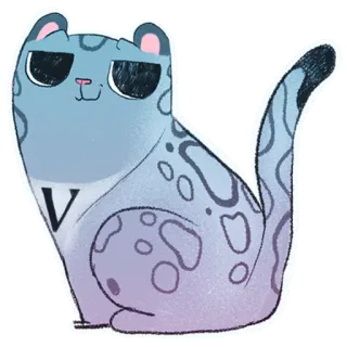 😉 451b8709 동물, 표범, 스티커, 귀여운, 만화, V telegram sticker