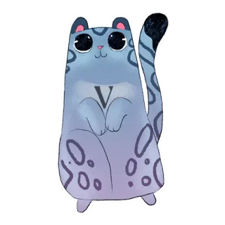 ☺️ 7329dc6e 고양이, 동물, 애완동물, 심볼, V, 귀여운, 스티커 telegram sticker