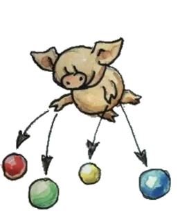 ☺️ ef8ca4de pig, flying, balls, cute, animal telegram sticker