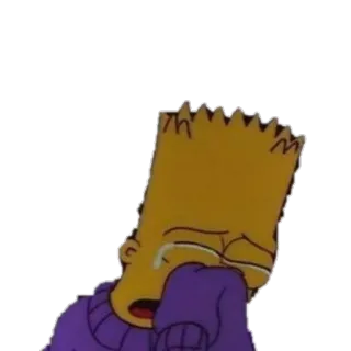 😭 073b3dbf Bart Simpson The Simpsons triste, chorando, desenho animado, Bart, Simpson, emoções telegram sticker
