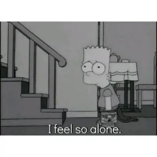😔 1e7b766b Bart Simpson The Simpsons I feel so alone. bart simpson, sozinho, os simpsons, triste, desenho animado telegram sticker