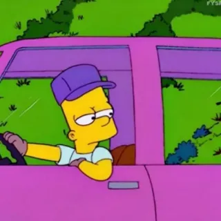 😒 64f6757e Bart Simpson The Simpsons Desenho animado, Bart Simpson, Dirigindo, Carro, Os Simpsons telegram sticker