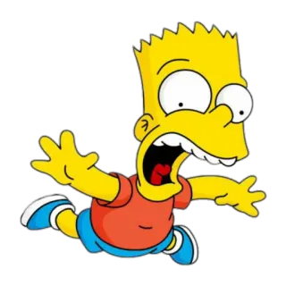 😱 fb52f87a Bart Simpson The Simpsons desenho animado, animação, Bart Simpson, Os Simpsons, amarelo, chocado telegram sticker