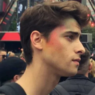 🙃 302738bb uomo, persona, faccia, ritratto, capelli, giovane telegram sticker