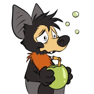 🙃 0d69c2b3 murciélago, dibujo animado, animal, bebida, lindo, fruta, personaje whatsapp sticker