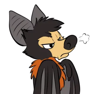 😠 4e7c4c6d murciélago, animal, dibujos animados, furry, mamífero, mono, animación whatsapp sticker
