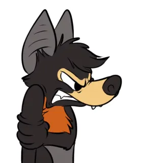 😡 b6dd4f14 animal, dibujos animados, lobo, enojado, personaje, furry whatsapp sticker