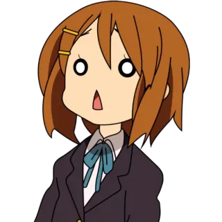 😵 551fc84f Yui Hirasawa K-On! anime, k-on, yui hirasawa, impactado, sorprendido, mono telegram sticker