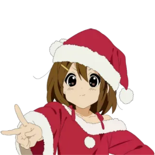 ✌ 615ea81f Anime, Navidad, Lindo, Dibujos animados, Celebración, Vacaciones, Gorro de Papá Noel telegram sticker