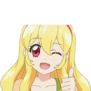 👍 966e02d2 Anime, Dibujos animados, Chica, Linda, Pulgar arriba, Positivo, Aprobación telegram sticker