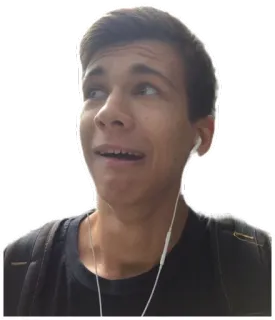 😧 1e98c2c6 人物, 男性, イヤホン, ステッカー whatsapp sticker