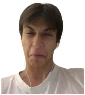 😖 a088a08a 男性, 顔, 表情, 白いシャツ, イヤホン whatsapp sticker