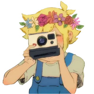 📷 7a5986f3 Basil Omori Omori, 바질, 꽃, 카메라, 귀여운, 훈훈한 telegram sticker