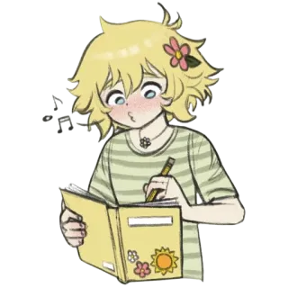 📔 ac145c48 Basil Omori omori, 바질, 애니메이션, 스티커, 귀여운, 그림 telegram sticker