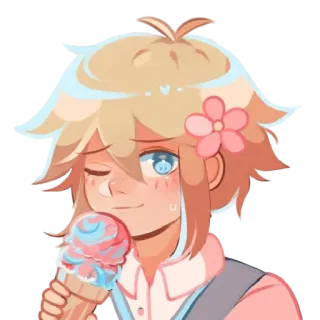 🍦 b1d921bb Basil OMORI 애니메이션, 만화, 디저트, 아이스크림, 비디오 게임 telegram sticker