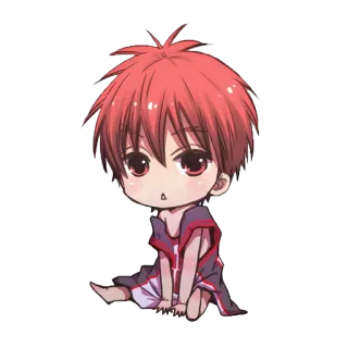 😕 95aa055c chibi, anime, red hair, cartoon, manga, cute whatsapp sticker