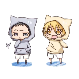 ✋ 97b62bc7 anime, chibi, cute, characters, hoodies, cat ears, cartoon, kawaii whatsapp sticker